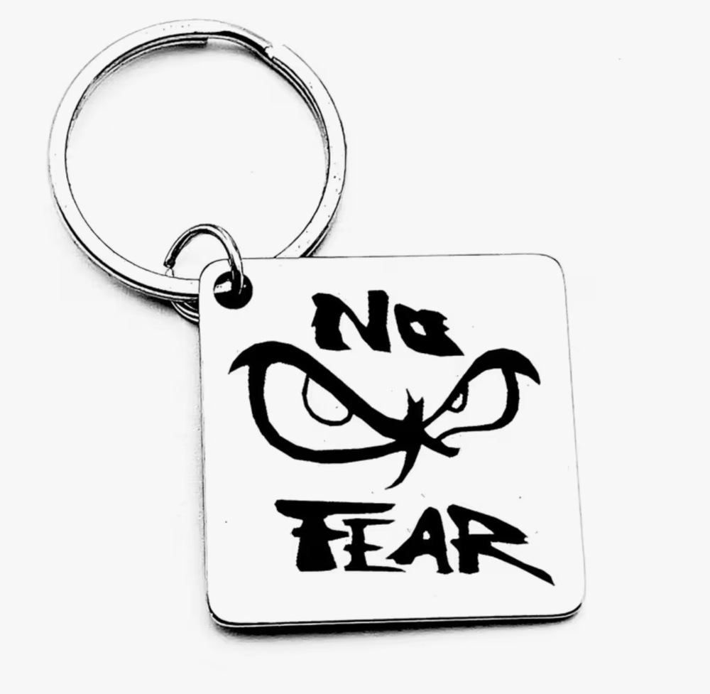 3/$25 No Fear Eye Graphic Stainless Steel Keychain NEW